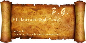 Pittersch Győző névjegykártya
